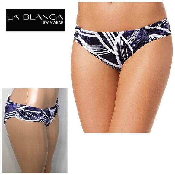 New. La Blanca navy bikini bottoms. - Picture 1 of 9
